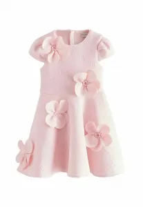 Платье повседневное, прямого кроя, с тисненым узором в виде корсажа. Baker By Ted Baker, Pink