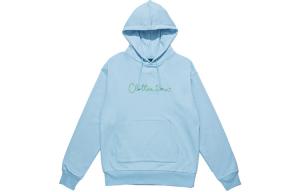 Толстовка унисекс с капюшоном, средней толщины, стандартного размера Clot, светлый синий