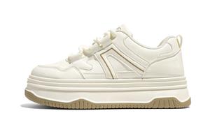 RENBEN Женские противоскользящие износостойкие низкие скейтерские кеды Beige Coffee, цвет Beige Coffee