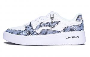 Мужские износостойкие дышащие низкие скейтбордные кроссовки Li Ning Sycee, синий серый