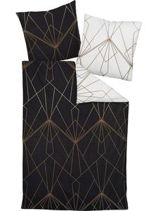 Janine Двустороннее постельное белье Mako из атласа, черное