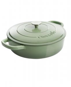 Чугунная кастрюля-жаровня Artisan объемом 5 кварт (около 1,8 литра) с крышкой из борасиликатного стекла - красная Crock Pot, Pistachio green
