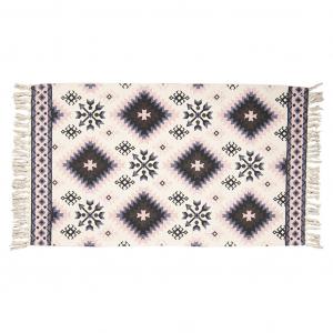 Ковер Clayre & Eef 140x200 см Белый Черный Хлопок Прямоугольник Clayre&Eef