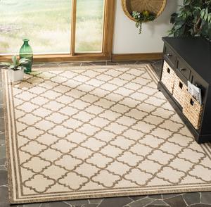Ковер SAFAVIEH, 275 x 366 см, Linden Collection Cream/Beige LND121C Trellis для дома и улицы, не линяет, легко чистится, для патио, заднего двора, крыльца, террасы, прихожей