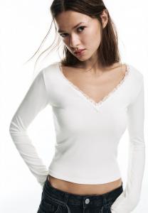Топ PULL&BEAR TRIM NECKLINE, White