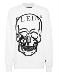 Толстовка LS Skull and Plein Philipp Plein, цвет White / Black