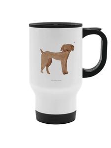 Mr. & Mrs. Panda Белая дорожная кружка с изображением собаки, без слогана