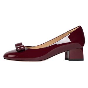 WUDASHU Женские туфли на платформе с массивным каблуком Бордо, цвет Burgundy