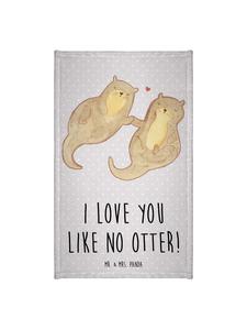 Mr. & Mrs. Panda Руки выдры, сложенные полотенцем, с надписью пастельно-серого цвета