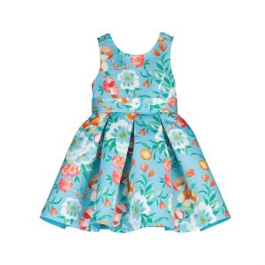 Детское сатиновое платье в бирюзовом цвете Mayoral