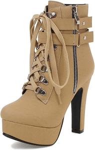 Женские модные массивные ботильоны на высоком каблуке MRKEWUNEY, 15 Yellow