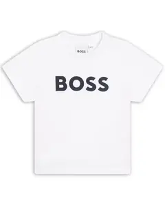 Детская хлопковая футболка для мальчика BOSS Kidswear, белый