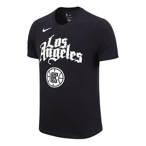 Футболка los angeles clippers баскетбол спорт печать короткий рукав Nike, черный
