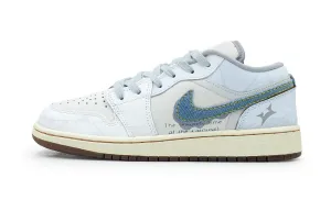 Jordan Air 1 Low SE низкие детские баскетбольные кроссовки light blue для подростков