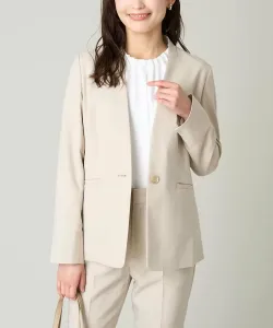 Куртка без воротника из эластичной ткани, имитирующей лен, пригодна для стирки, эластичная, с защитой от УФ-излучения Avv, цвет Beige