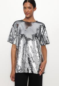 Футболка с принтом OVRSIZE TUNIC TEE MICHAEL Michael Kors, серебристый