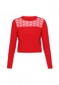 Faina Свитер 'Festive' в ярко-красном цвете
