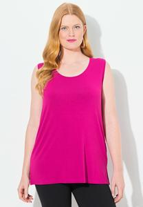 Топ Ulla Popken GROSSE GRÖSSEN BREIT TRÄGER RUNDHALS SEITENSCHLITZ -QUALITÄT, Magenta/Lilac