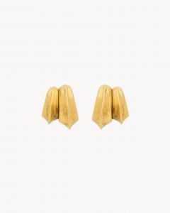 Серьги с двумя лезвиями из металла Saint Laurent, золото