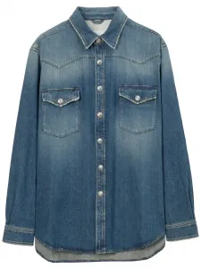 Джинсовая рубашка с длинными рукавами BURBERRY, синий