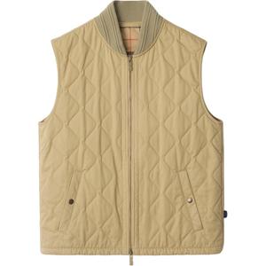 Стеганый габардиновый жилет Burberry, хаки
