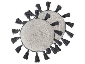 Подушка Beliani 2 шт THISTLE, 40x40x40 см цвет cremeweiß/grau/weiß