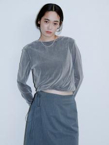 Футболка из бархатистого тюля с витыми краями Miesrohe, цвет Gry[006]