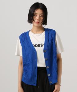 Вязаный жилет с бахромой Bayflow, цвет Blue 80