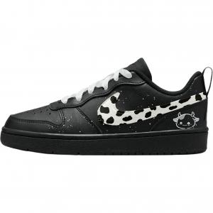 Nike Детские низкие кожаные скейтбордистские кроссовки Court Borough, черные и белые, для подростков