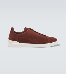 Кроссовки из замши Triple Stitch Low Zegna, Tobacco