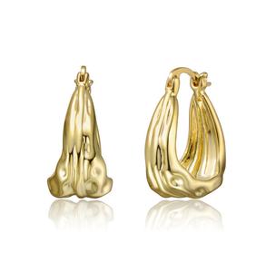 Скульптурные серьги-кольца «Водопад» Rachel Glauber, золотой