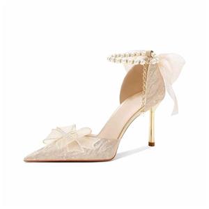 UMEK Тонкие каблуки на шпильке женские шампань голд 8 см, цвет Champagne Gold-8cm