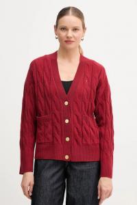 Шерстяной кардиган Tommy Hilfiger, бордовый