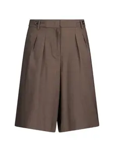 Меланжевые плиссированные джинсовые шорты Liu Jo, коричневый