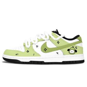Nike Кроссовки для скейтбординга Dunk Black White, Green Fruit Dog нескользящие износостойкие низкие унисекс