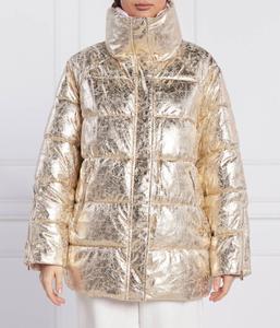 Куртка женская Pinko с воротником-стойкой блестящая, золотой
