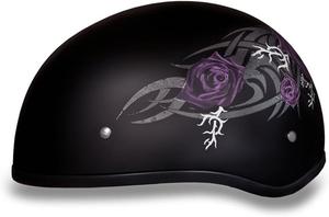 Мотоциклетный шлем Daytona Helmets с полушлемом - одобрен DOT [графика]…, Dull Black, Purple Rose
