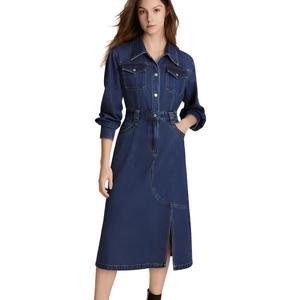 ELLE Юбка с длинными рукавами осень женщины blue