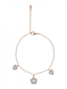 Faina Женский браслет-цепочка с подвесками из розового золота