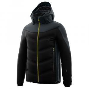 Утепленная горнолыжная куртка rh+ Solaris (мужская), Black/Graphene/Acid Green