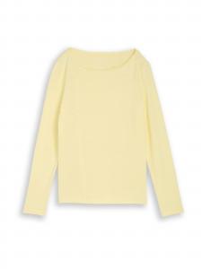 TOM TAILOR Лонгслив в пастельно-желтом цвете