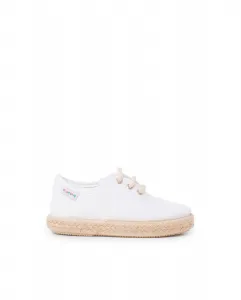 Детские парусиновые кроссовки на подошве-эспадрилье Pisamonas, белый