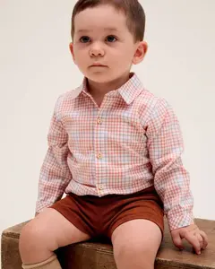 Клетчатая детская рубашка Dadati, белый