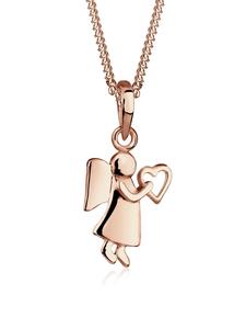 Elli Колье из серебра 925 пробы: ангел и сердце в оправе из розового золота