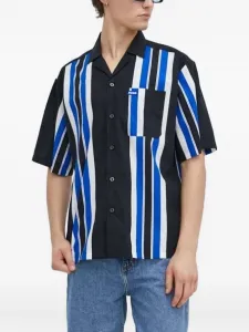 Полосатая рубашка с короткими рукавами HUGO, черный