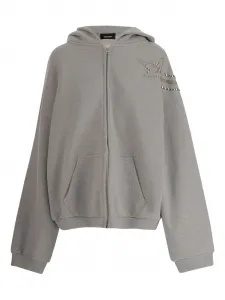 Толстовка с капюшоном на молнии We11done, серый