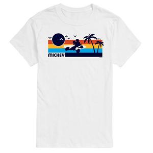 Футболка Disney's Mickey Mouse Big & Tall с рисунком заката, белый