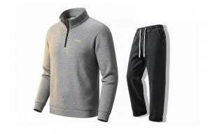 Повседневная спортивная одежда унисекс с воротником стойка, утепленная и с флисовой подкладкой Jeep, серый+черный серый fleece-lined jeans