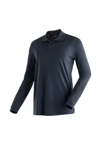 Рубашка-поло Maier Sports "Ulrich L/S", мужская рубашка с длинными рукавами и рубашечным воротником, синий