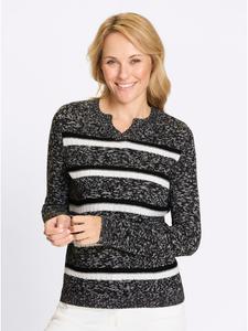 Свитер с длинными рукавами в черно-белый узор Sieh an!